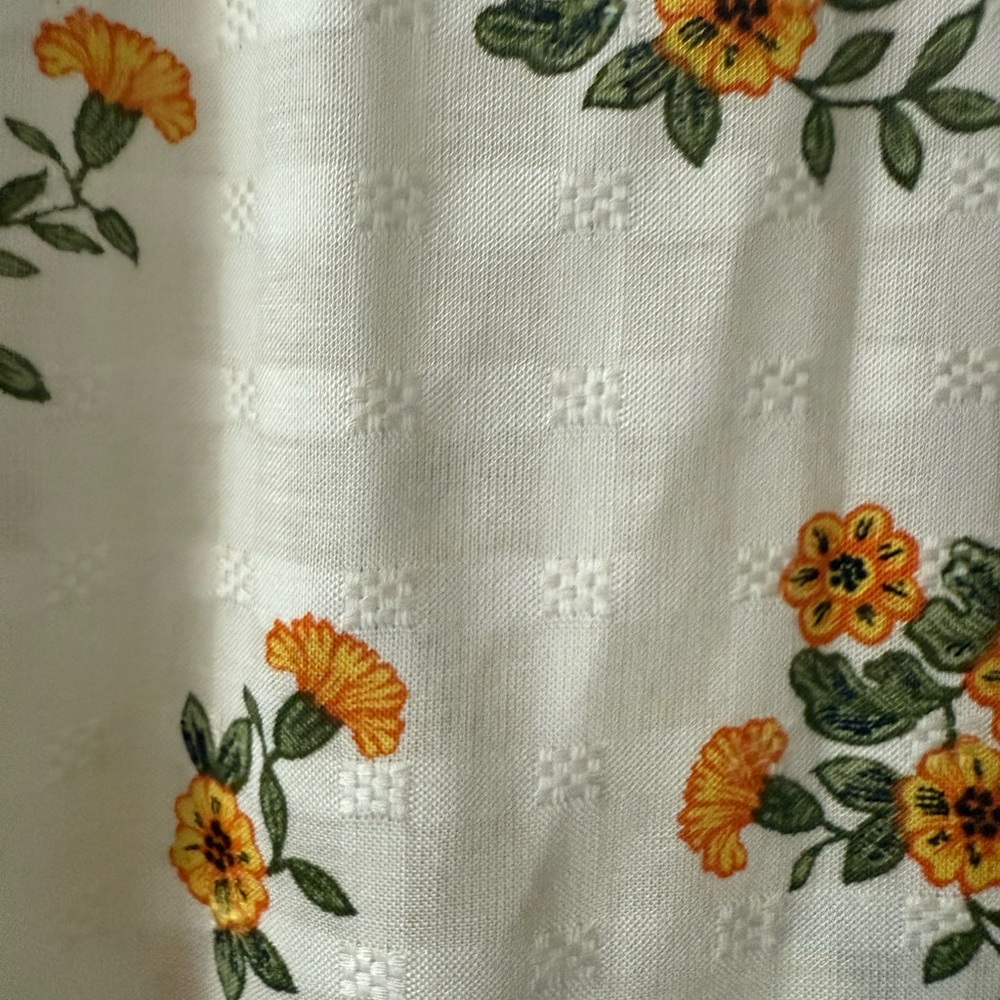 Jane and Delancey Floral Embroidered Top - White and Orange